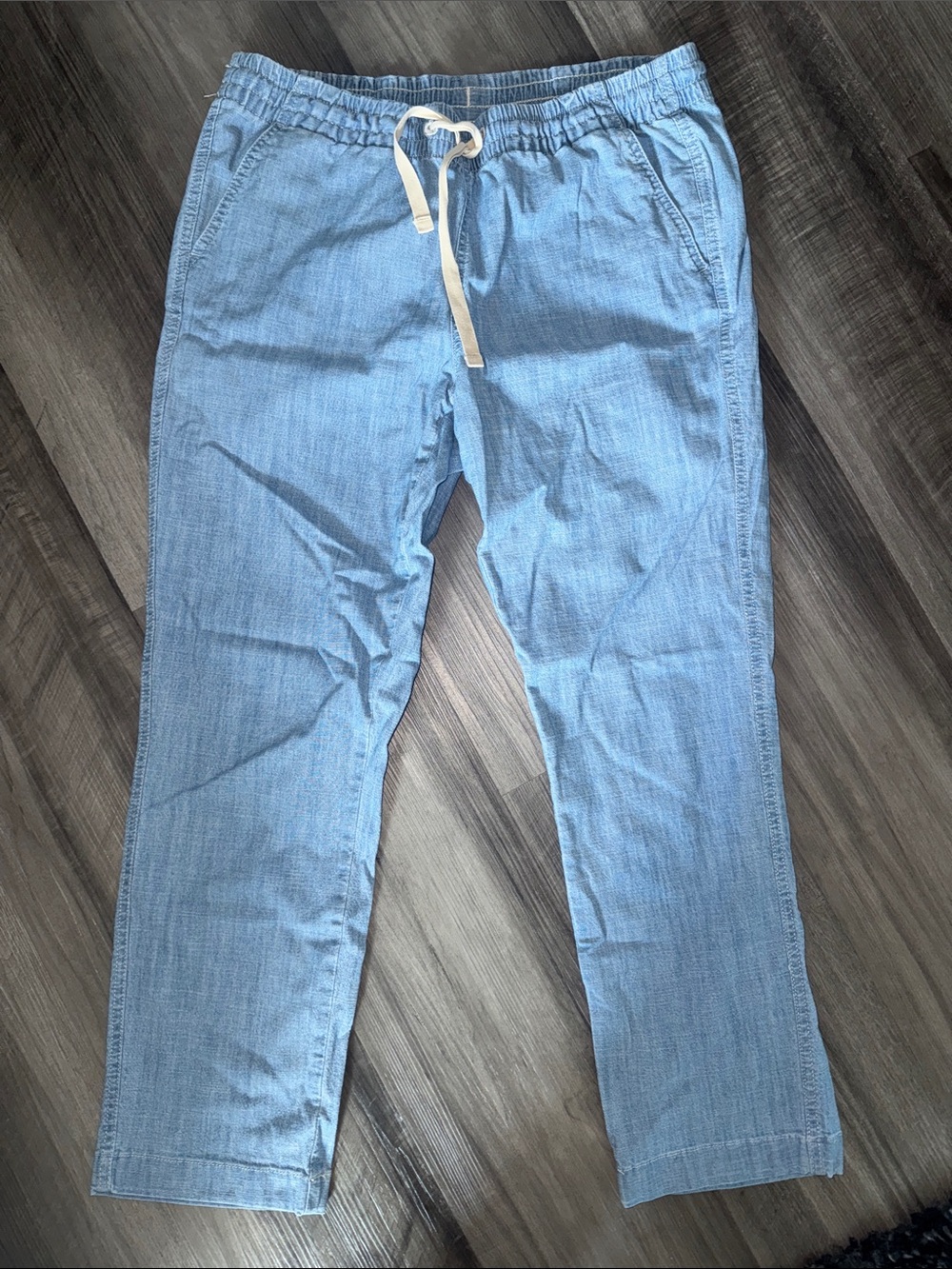L.L. Bean denim cropped pants favorite fit elastic waist women’s 8 jean casual